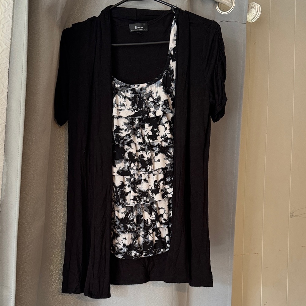 Bwear Black and White Layered Blouse